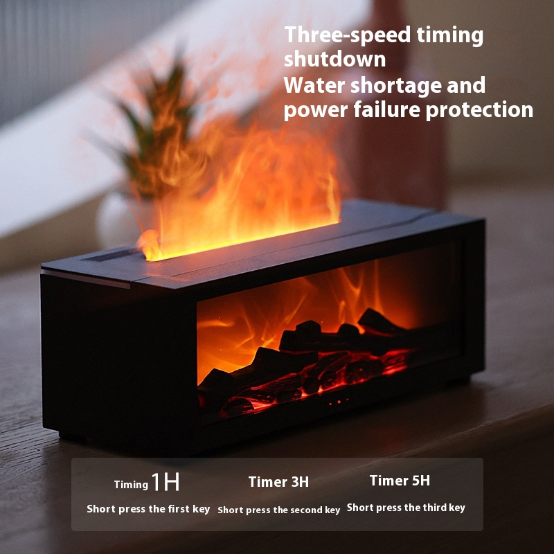 Difusor de Aromas Chimenea 3D con Control Remoto — Humidificador Ultrasónico con Llama Simulada y Temporizador