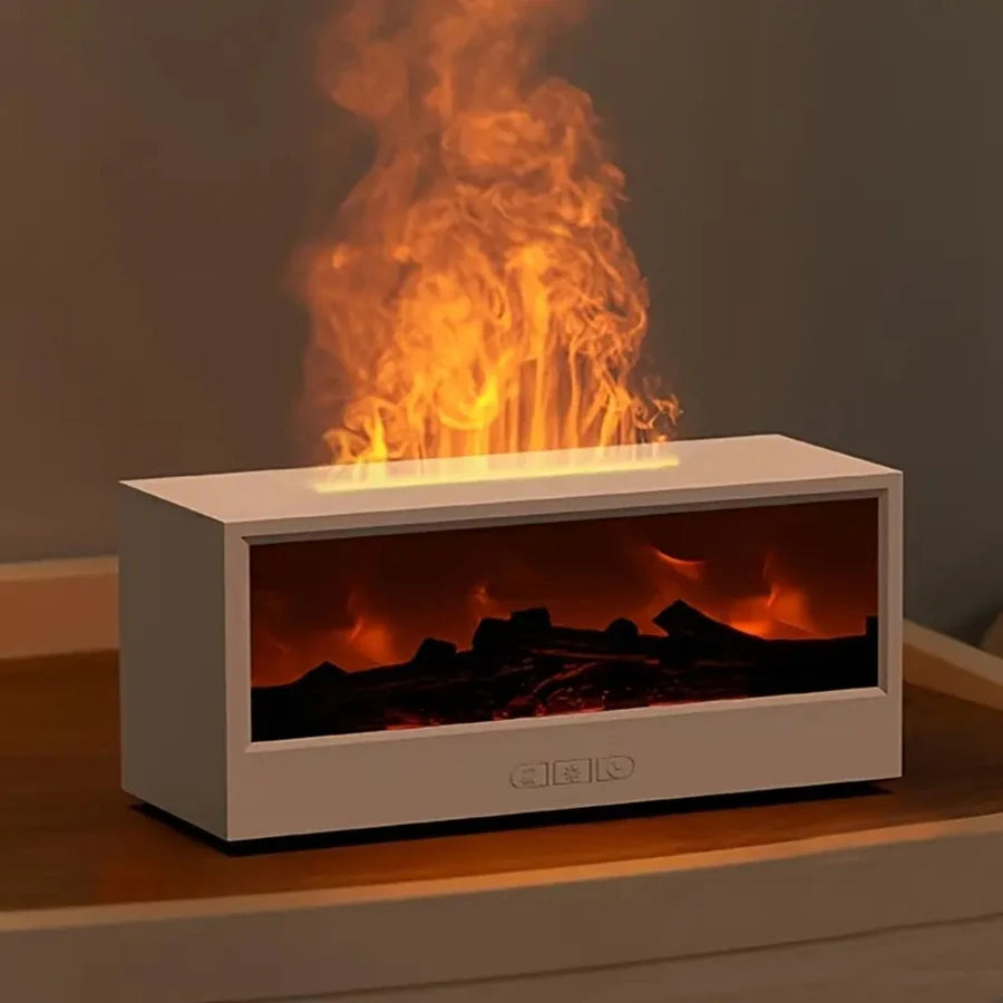 Difusor de Aromas Chimenea 3D con Control Remoto — Humidificador Ultrasónico con Llama Simulada y Temporizador