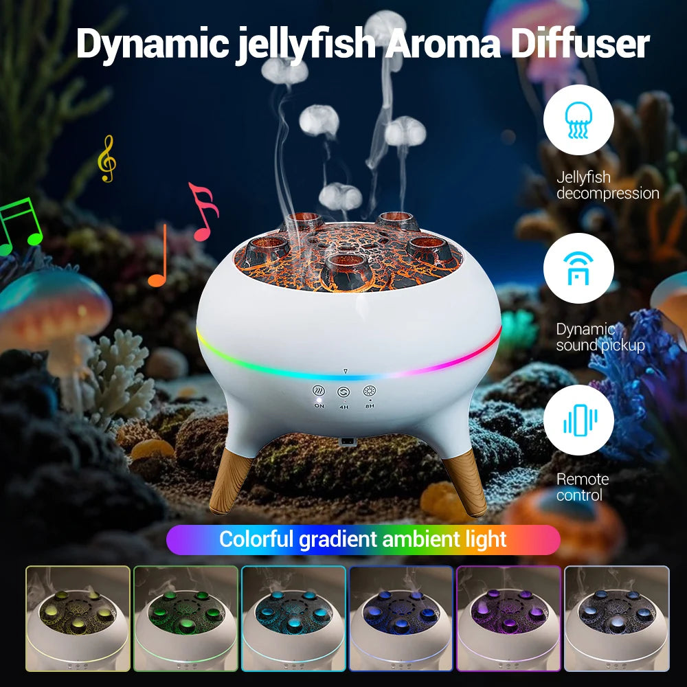 Difusor Medusa Luminosa — Humidificador con Luces de Colores y Niebla Ultrasónica