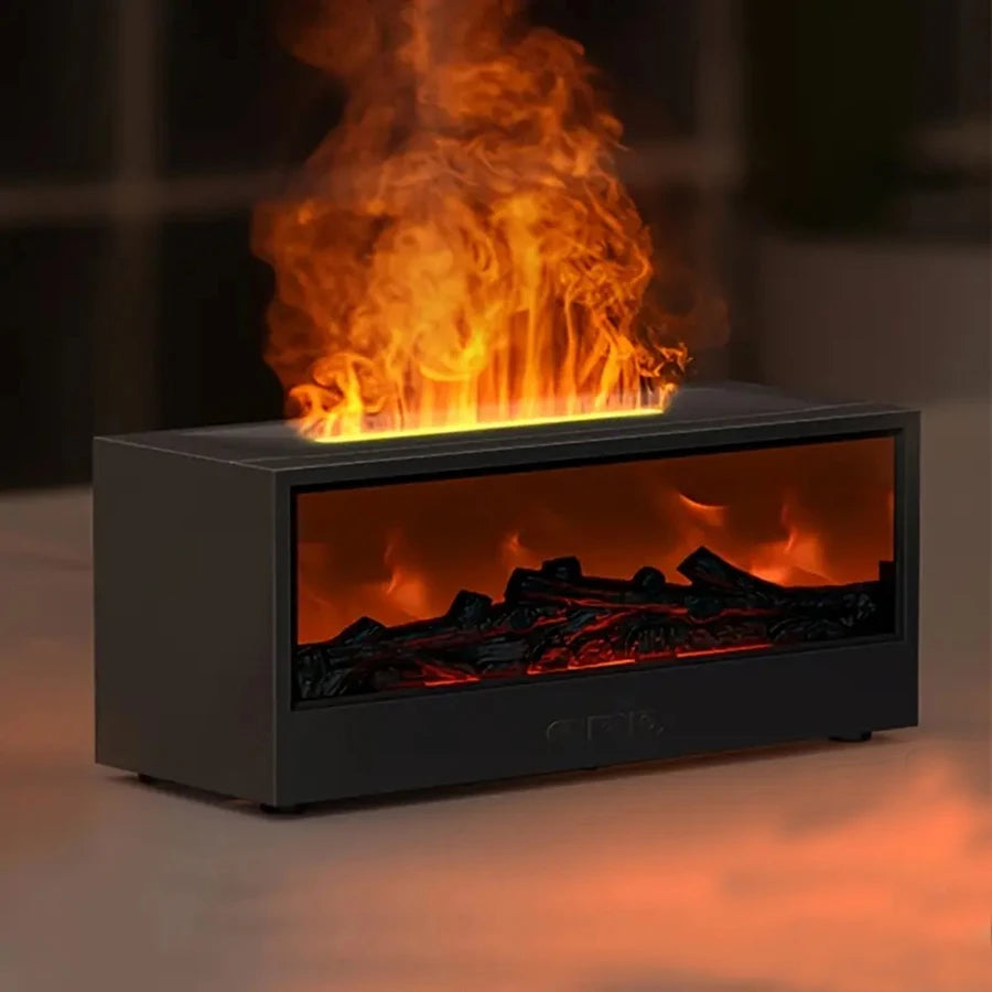 Difusor de Aromas Chimenea 3D con Control Remoto — Humidificador Ultrasónico con Llama Simulada y Temporizador